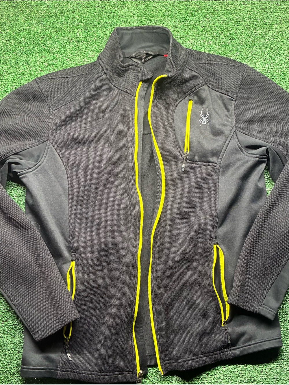 Spyder Men’s Black Performance Jacket with Yellow Trim